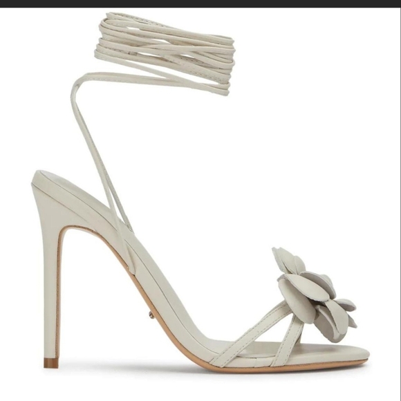 Tony Bianco White Floral Leather Heels